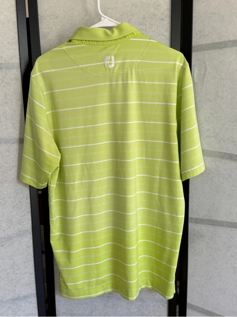 FootJoy Green Striped Ombre Performance Golf Shirt River Landing Country Club L? - Picture 4 of 8